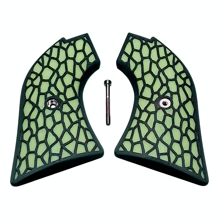 Glow in the Dark & Black Reptile Printed Heritage Rough Rider Grips