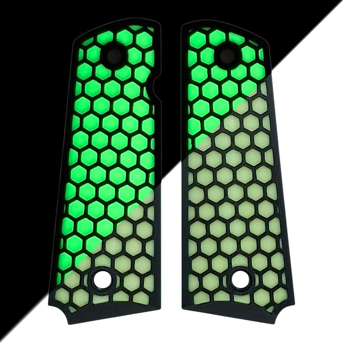 Glow in the Dark Honeycomb Printed 1911 Grips (Full Size)