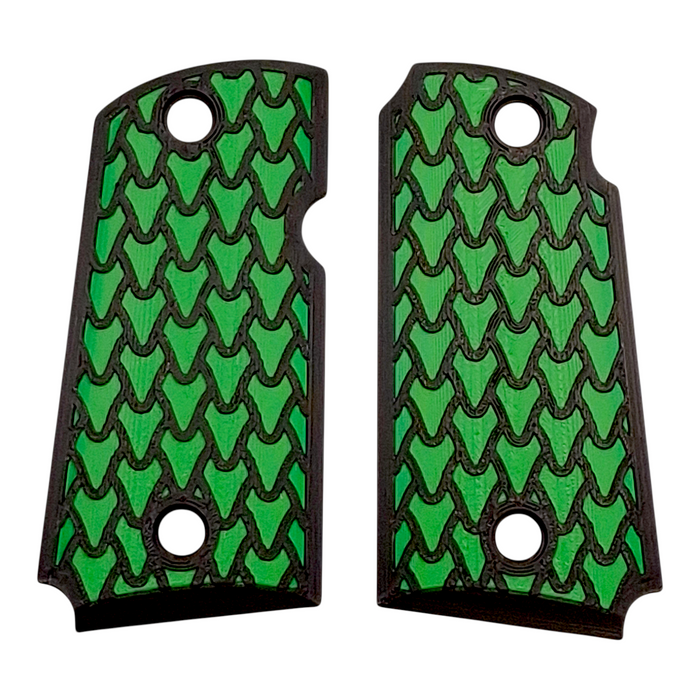 Green & Black Dragon Scale Printed Kimber Micro 9 Grips