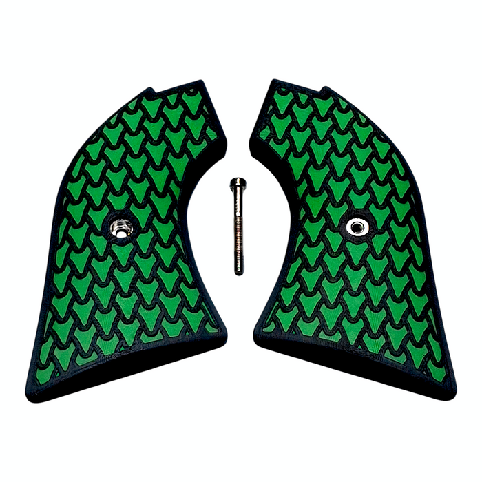 Green & Black Dragon Scale Printed Heritage Rough Rider Grips