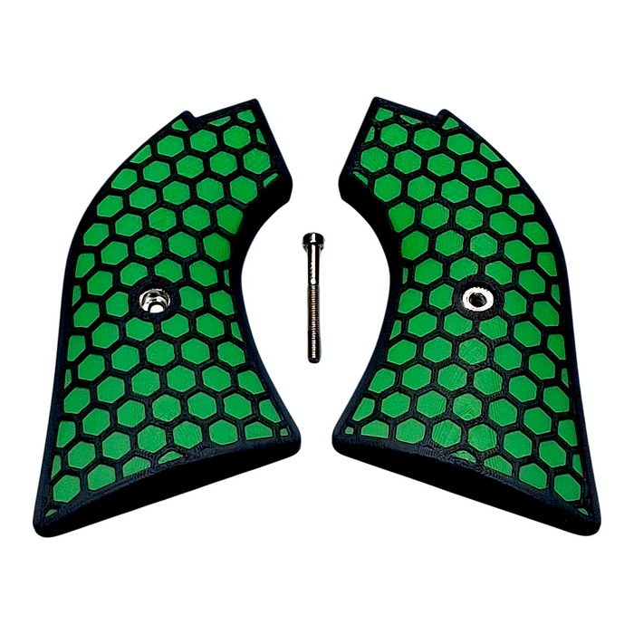 Green & Black Honeycomb Printed Heritage Rough Rider Grips