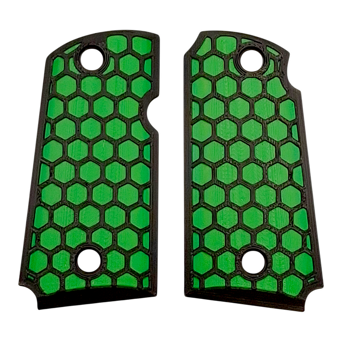 Green & Black Honeycomb Printed Kimber Micro 9 Grips