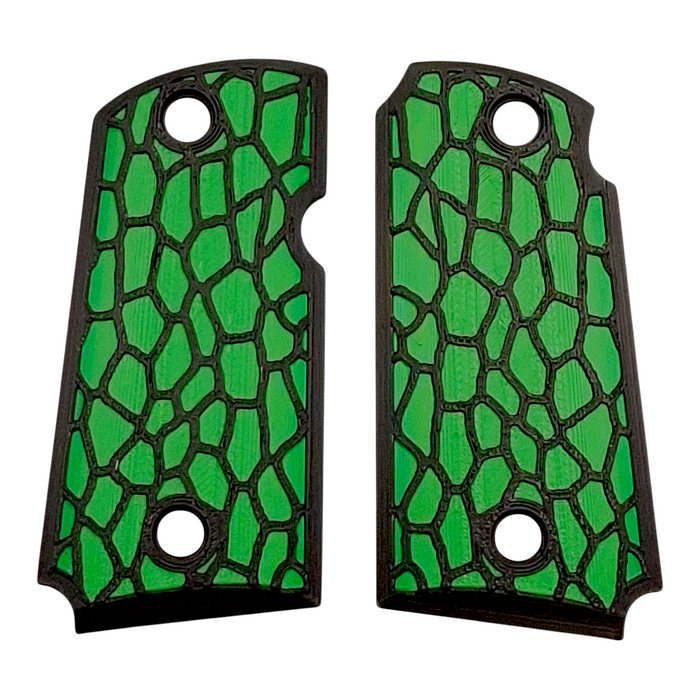 Green & Black Reptile Printed Kimber Micro 9 Grips