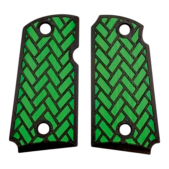 Green & Black Weave Printed Kimber Micro 9 Grips