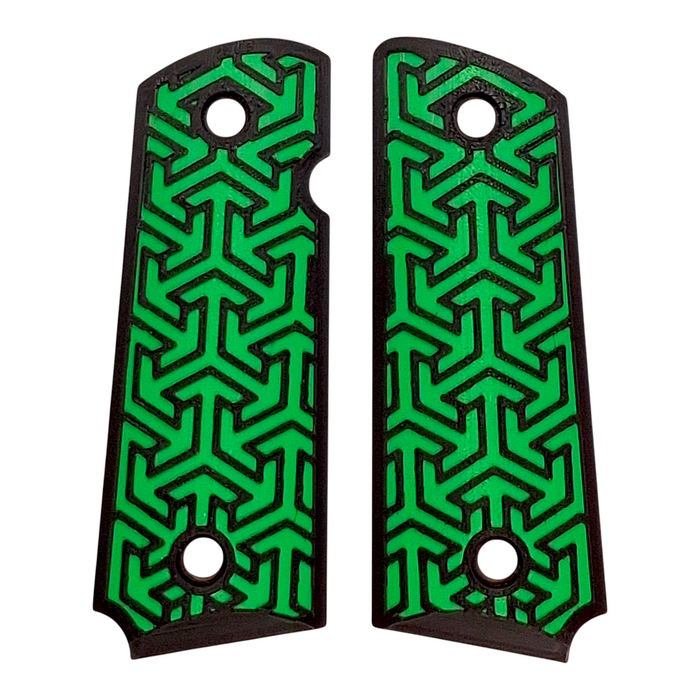 Green & Black Tritessel Printed 1911 Grips (Compact)