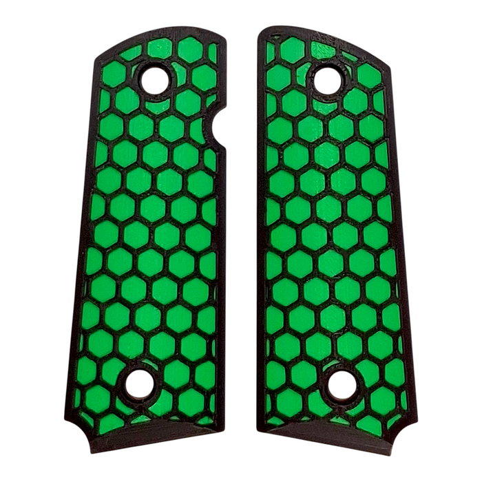 Green & Black Honeycomb Printed 1911 Grips (Compact)