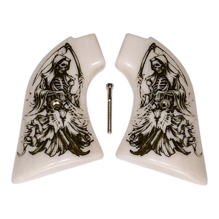 Faux Ivory Grim Reaper Heritage Rough Rider Grips