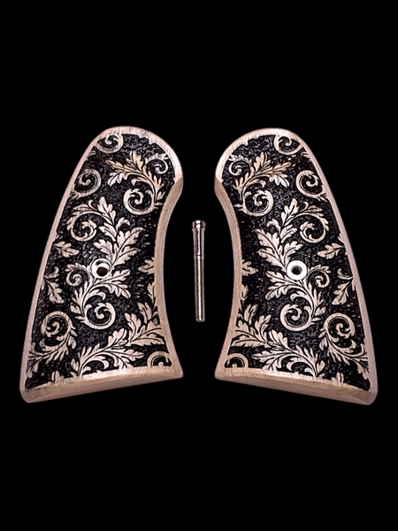 Maple Inked Floral Uberti Schofield Grips Engraved Textured