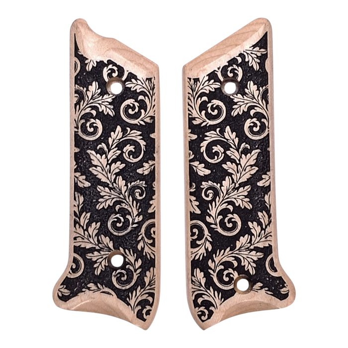 Maple Inked Floral Scroll Ruger Mark II/III Grips