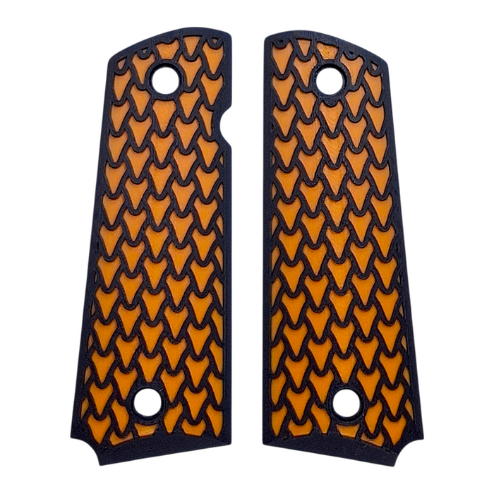 Orange & Black Dragon Scale Printed 1911 Grips (Full Size)