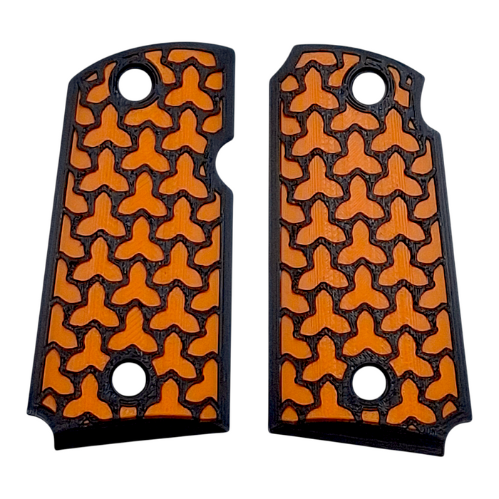 Orange & Black Fusion Printed Kimber Micro 9 Grips