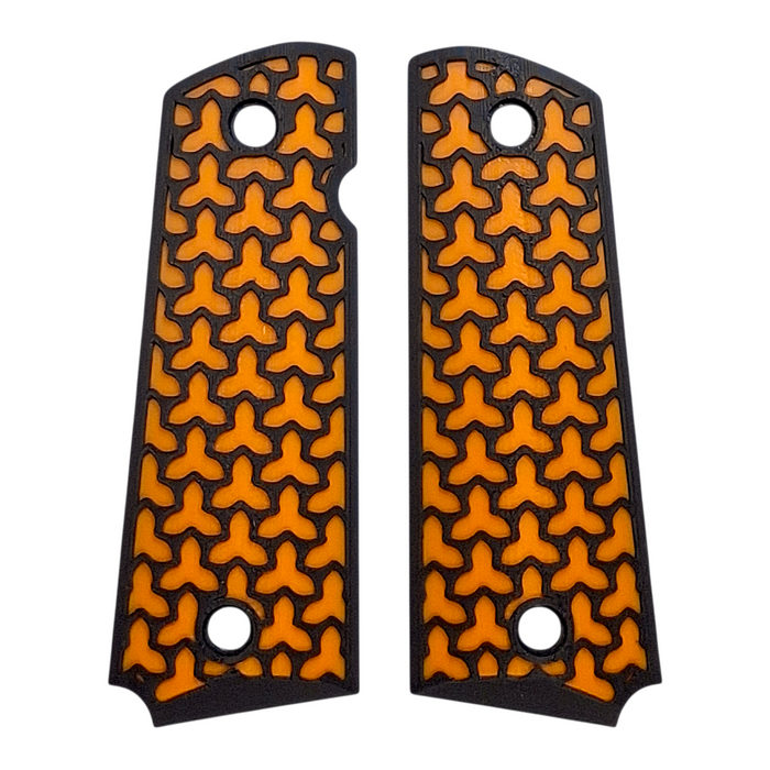 Orange & Black Fusion Printed 1911 Grips (Full Size)