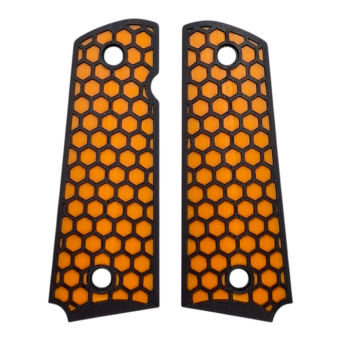 Orange & Black Honeycomb Printed 1911 Grips (Full Size)