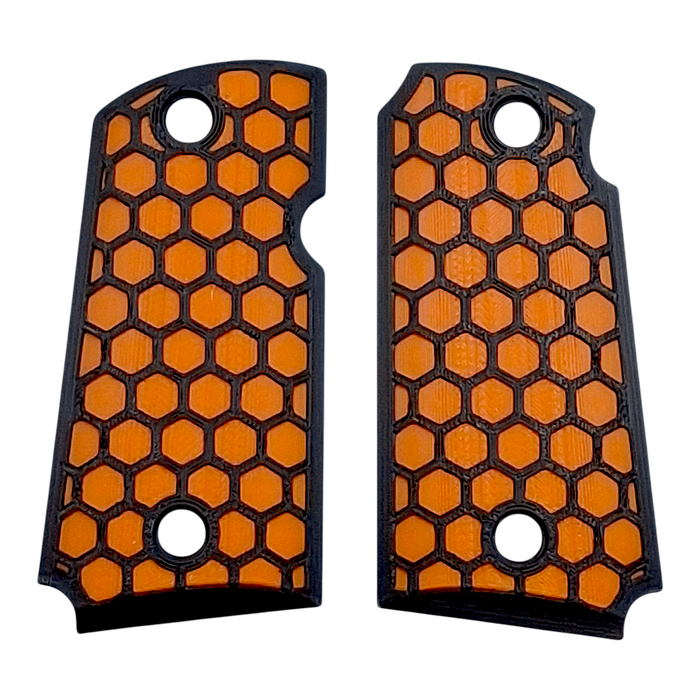 Orange & Black Honeycomb Printed Kimber Micro 9 Grips