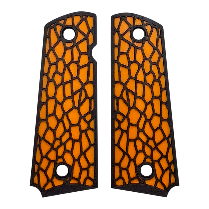 Orange & Black Reptile Printed 1911 Grips (Full Size)