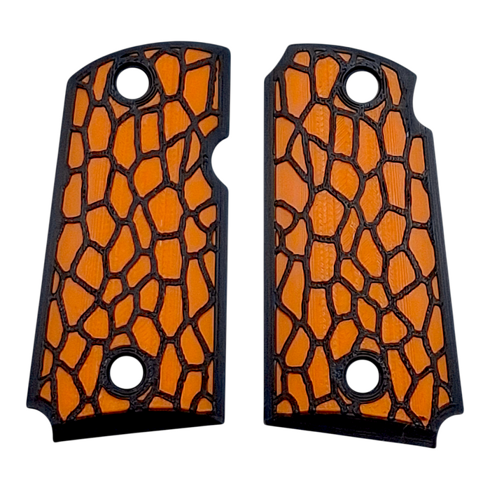 Orange & Black Reptile Printed Kimber Micro 9 Grips