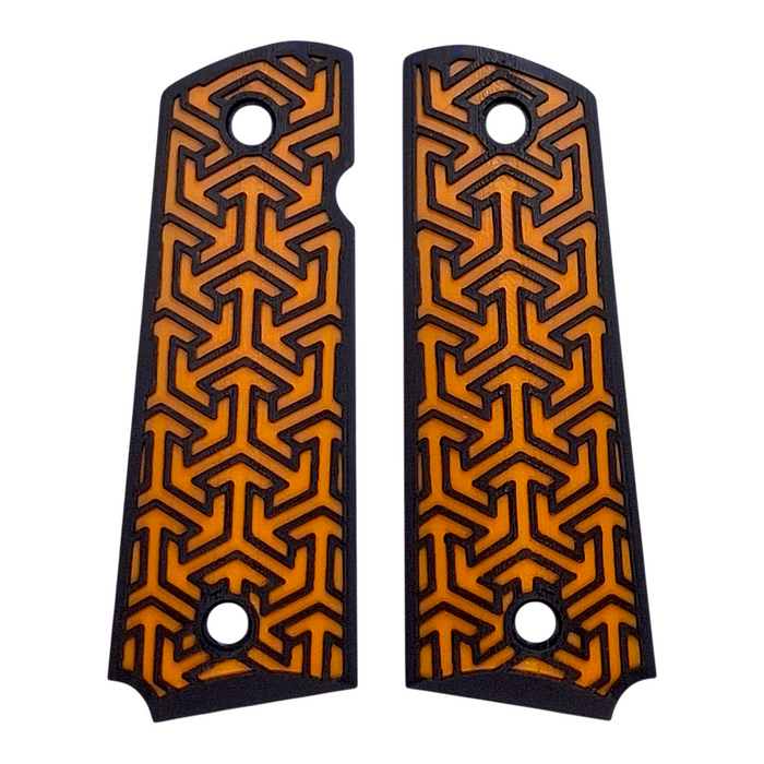 Orange & Black Tritessel Printed 1911 Grips (Full Size)