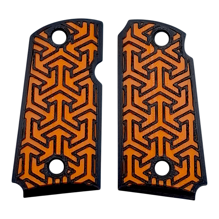 Orange & Black Tritessel Printed Kimber Micro 9 Grips