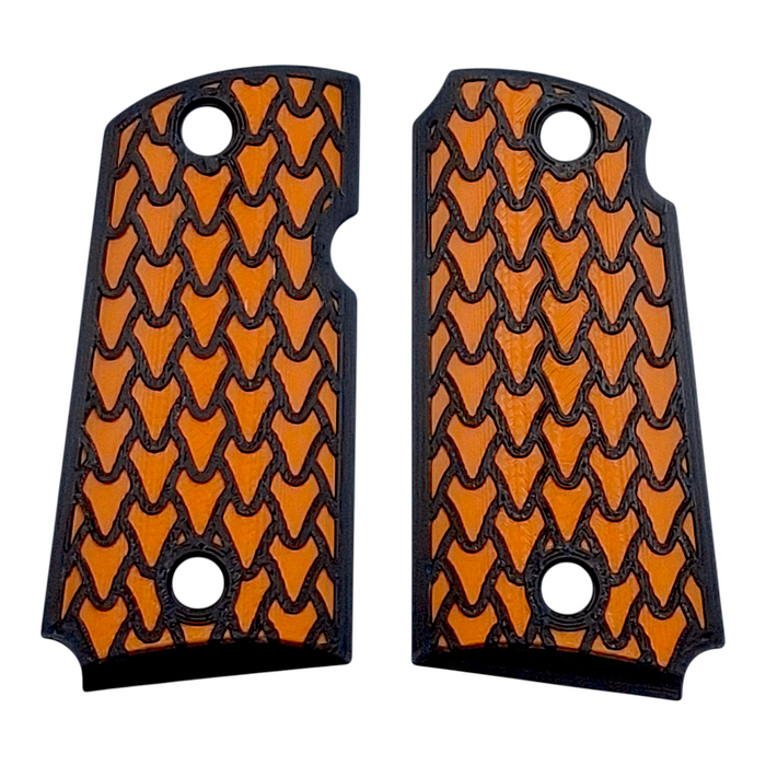 Orange & Black Dragon Scale Printed Kimber Micro 9 Grips