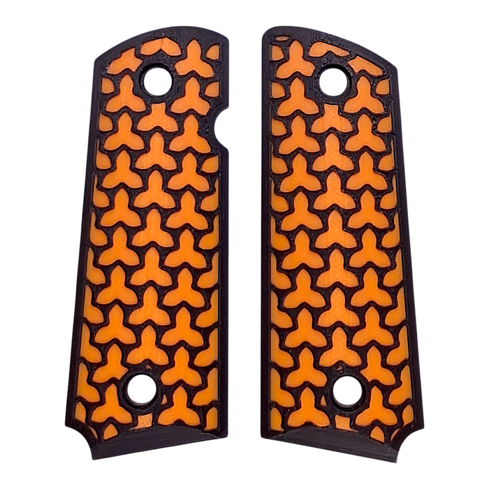 Orange & Black Fusion Printed 1911 Grips (Compact)
