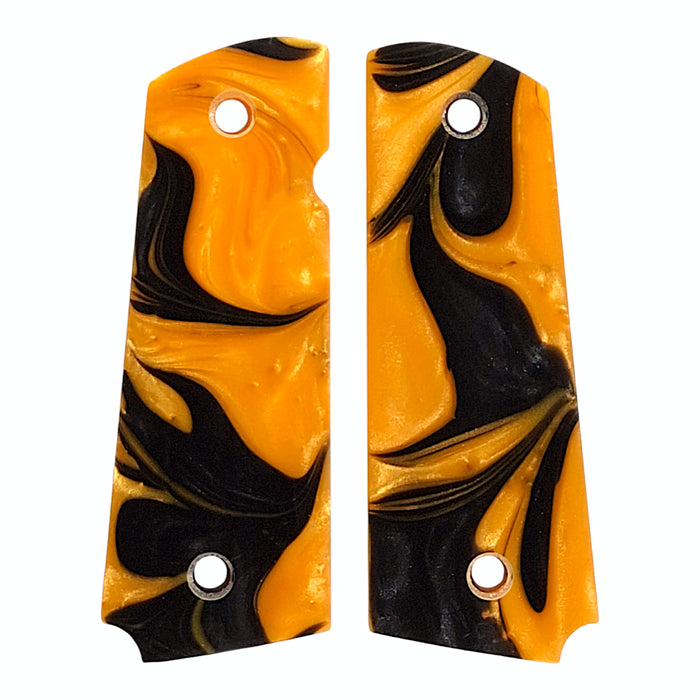 Orange & Black Pearl 1911 Grips (Full Size)