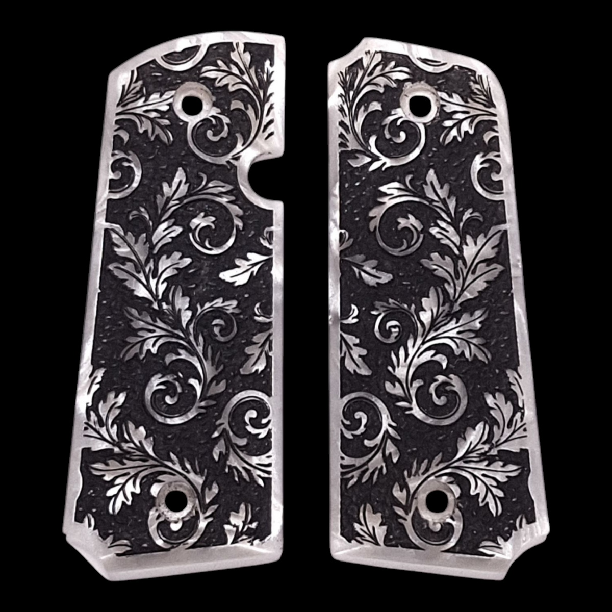 Pearl Floral Scroll Rock Island 380 1911 Grips — LS Grips