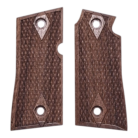 CLEARANCE-Walnut Double Diamond Checkered Colt Mustang Pocketlite Grips