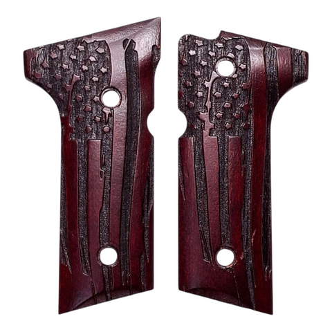 CLEARANCE-Rosewood American Flag Beretta 92x,Vertec, M9A3 Grips
