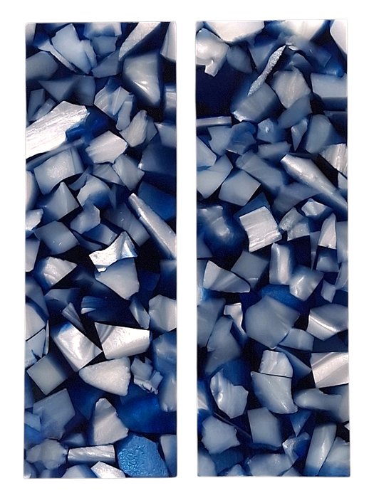 Transparent Blue & White Terrazzo Pearl Scale Sets