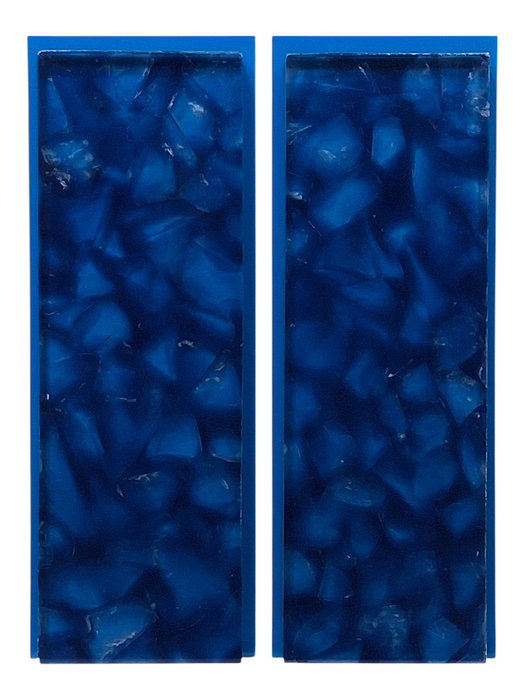 Transparent Blue & Clear Terrazzo Pearl Scale Sets