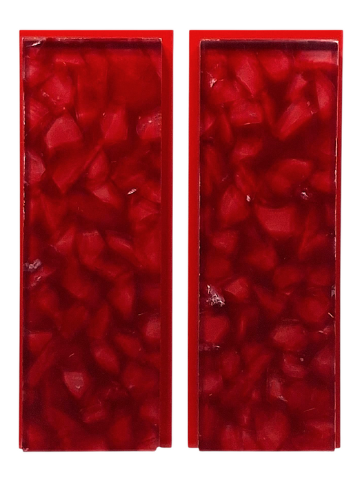 Transparent Red & Clear Terrazzo Pearl Scale Sets