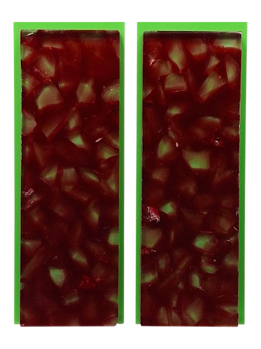 Transparent Red & Clear Terrazzo Pearl Scale Sets