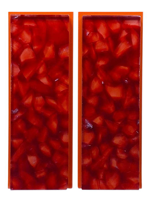 Transparent Red & Clear Terrazzo Pearl Scale Sets