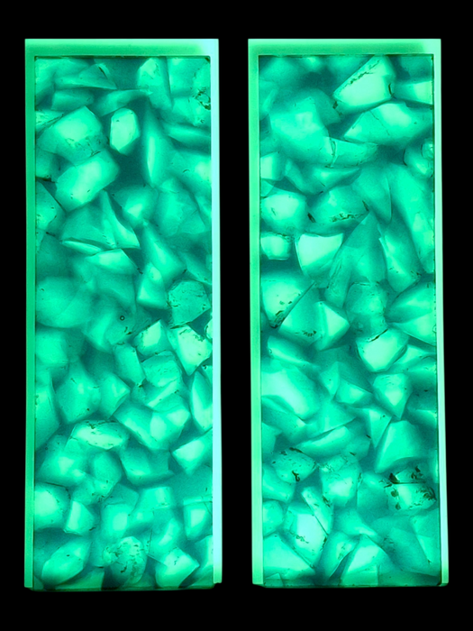 Transparent Blue & Clear Terrazzo Pearl Scale Sets