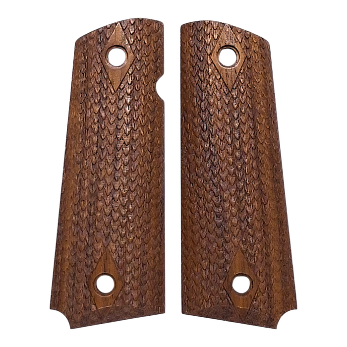 CLEARANCE - Walnut Double Diamond Drangon Scale 1911 Grips (Full Size)