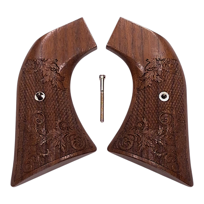 CLEARANCE - Walnut Floral Checkered Ruger Super Blackhawk Grips