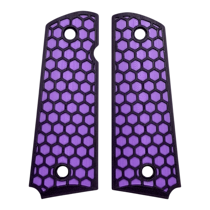 Purple & Black Honeycomb Printed 1911 Grips (Full Size)