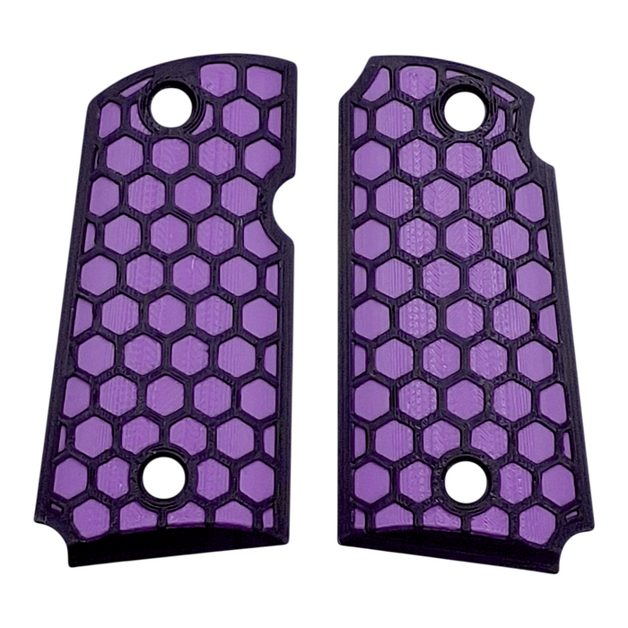 Purple & Black Honeycomb Printed Kimber Micro 9 Grips