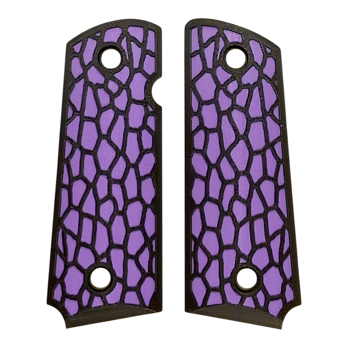 Purple & Black Reptile Printed 1911 Grips (Compact)