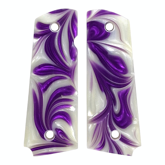 Purple & White Pearl 1911 Grips (Full Size)