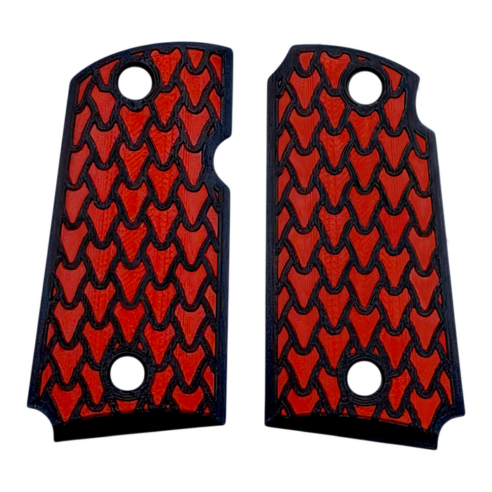 Red & Black Dragon Scale Printed Kimber Micro 9 Grips