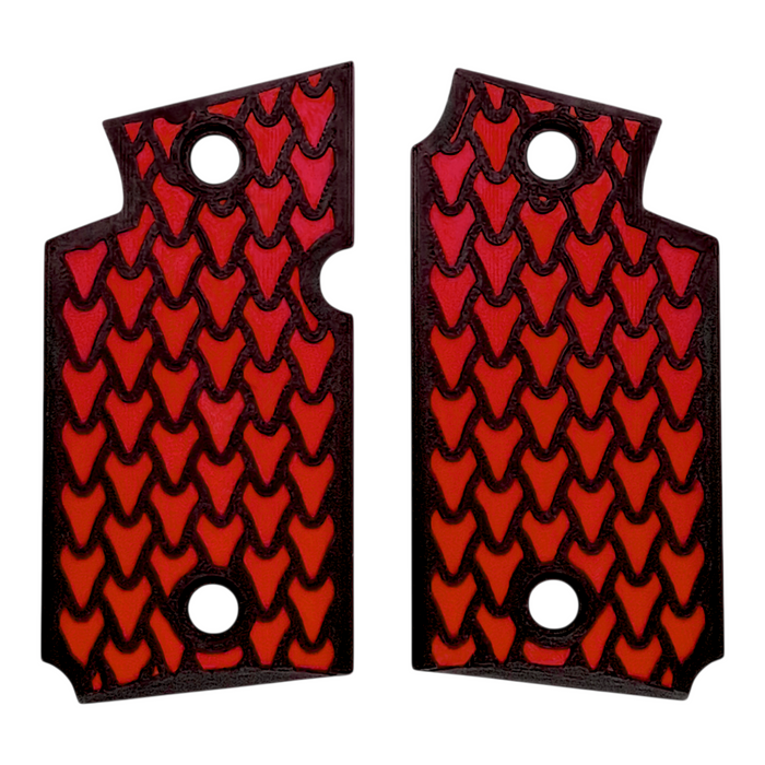 Red & Black Dragon Scale Printed Sig Sauer P938 Grips