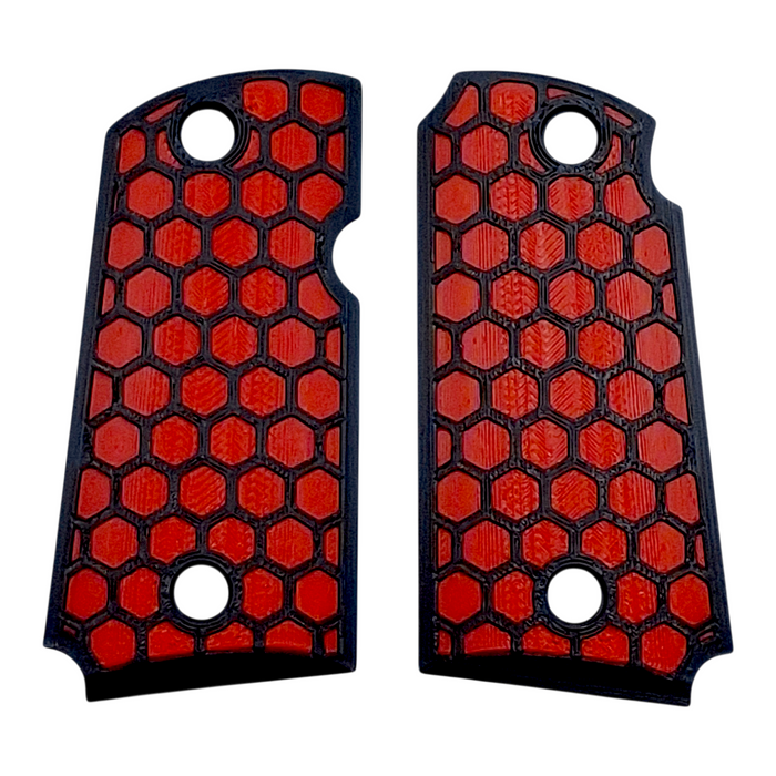 Red & Black Honeycomb Printed Kimber Micro 9 Grips