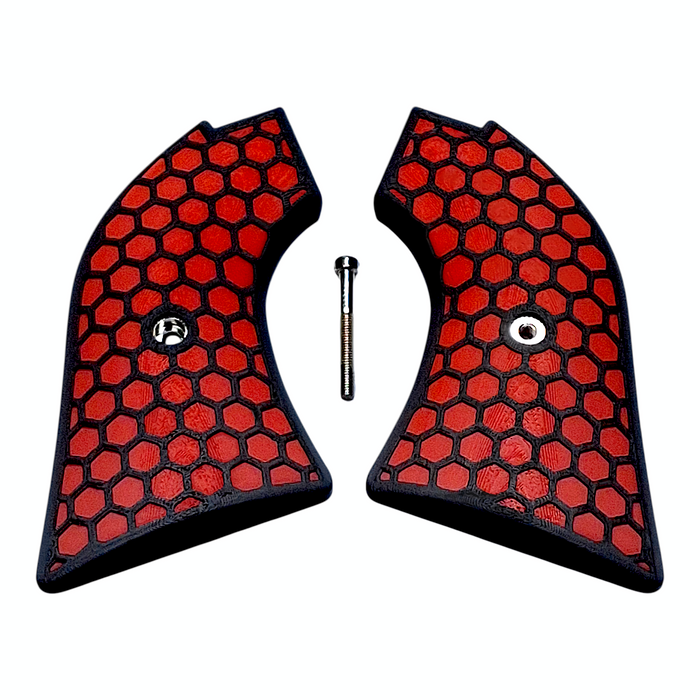 Red & Black Honeycomb Printed Heritage Rough Rider Grips