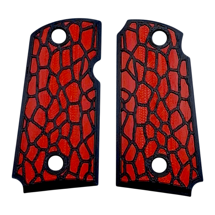 Red & Black Reptile Printed Kimber Micro 9 Grips