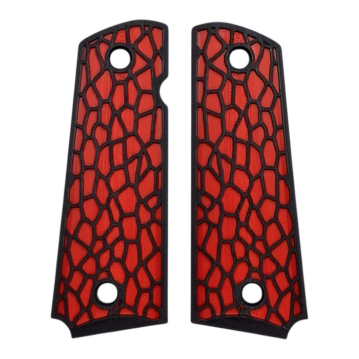 Red & Black Reptile Printed 1911 Grips (Full Size)