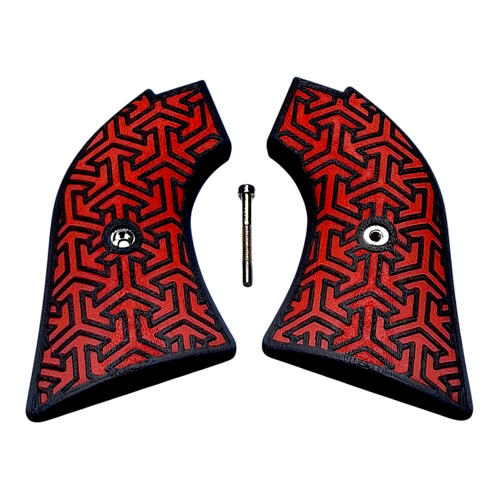 Red & Black Tritessel Printed Heritage Rough Rider Grips