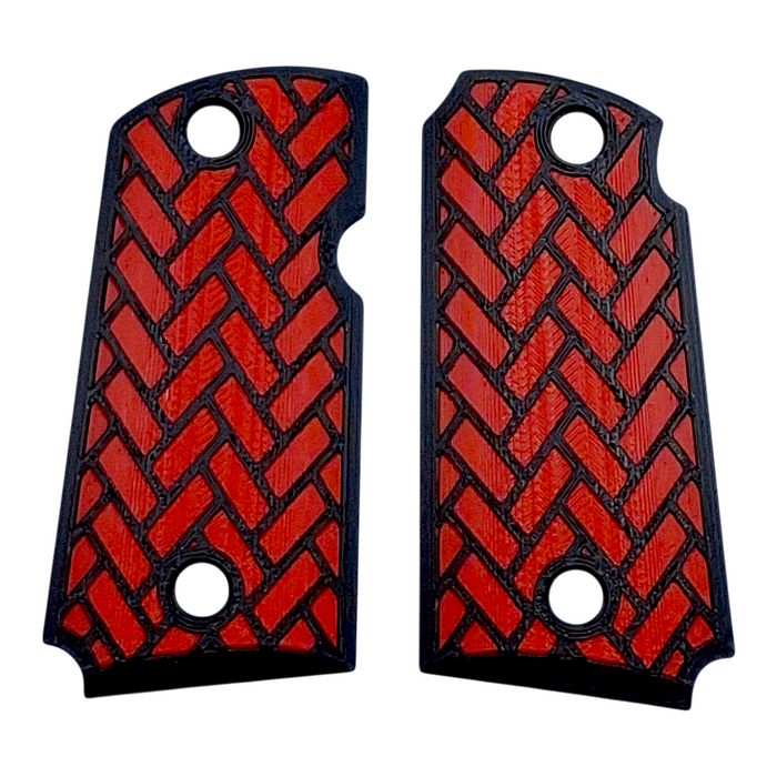 Red & Black Weave Printed Kimber Micro 9 Grips