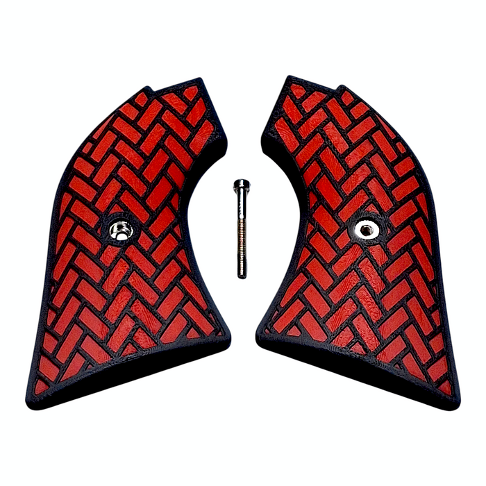 Red & Black Weave Printed Heritage Rough Rider Grips