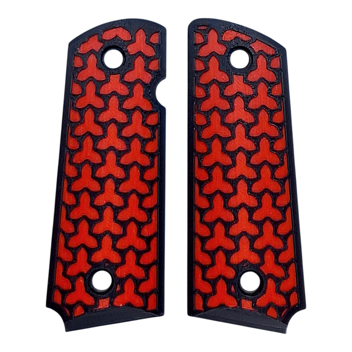 Red & Black Fusion Printed 1911 Grips (Compact)